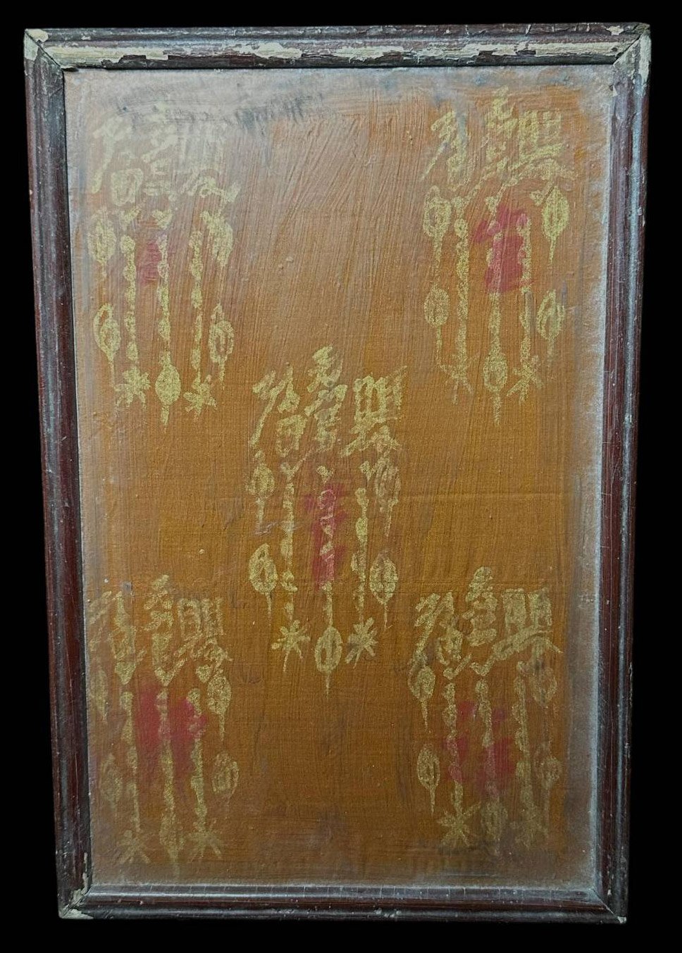 302289 ผ้ายันต์ฟ้าประทานพร จารมือ เซียนแปะโรงสี ห้ากาทองผ้าจีวร ปี 2511-18 จังหวัดปทุมธานี