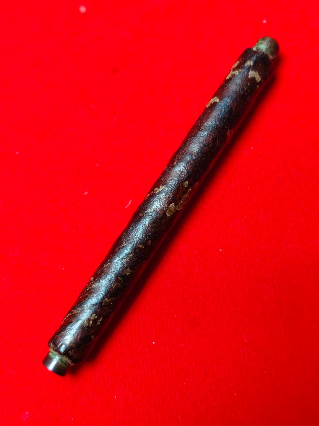 303134 ตะกรุดโสฬสมงคล  หลวงพ่อทองสุข วัดสะพานสูง เนื้อทองแดง  คลุกผงมวลสารจุ่มรัก  ปี 2510 ถึงปี 2520 จ.นนทบุรี 