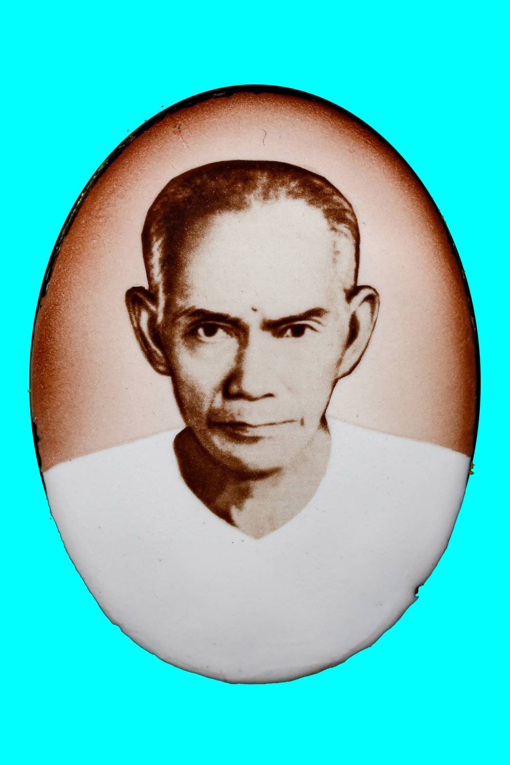 296475 เหรียญแปดเหลี่ยมองค์เซียนแปะโค้วหัวตะเข้ โรงเจฮะเฮงตั้ว ปีพศ 2500 เนื้อทองแดง จ.กทม