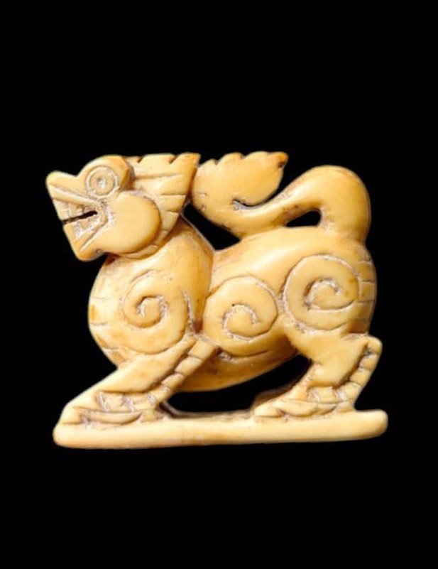 303167 สิงห์หลวงพ่อเดิม พิมพ์สามขวัญเนื้องาแกะ ปี2470-2494 วัดหนองโพ จังหวัดนครสวรรค์