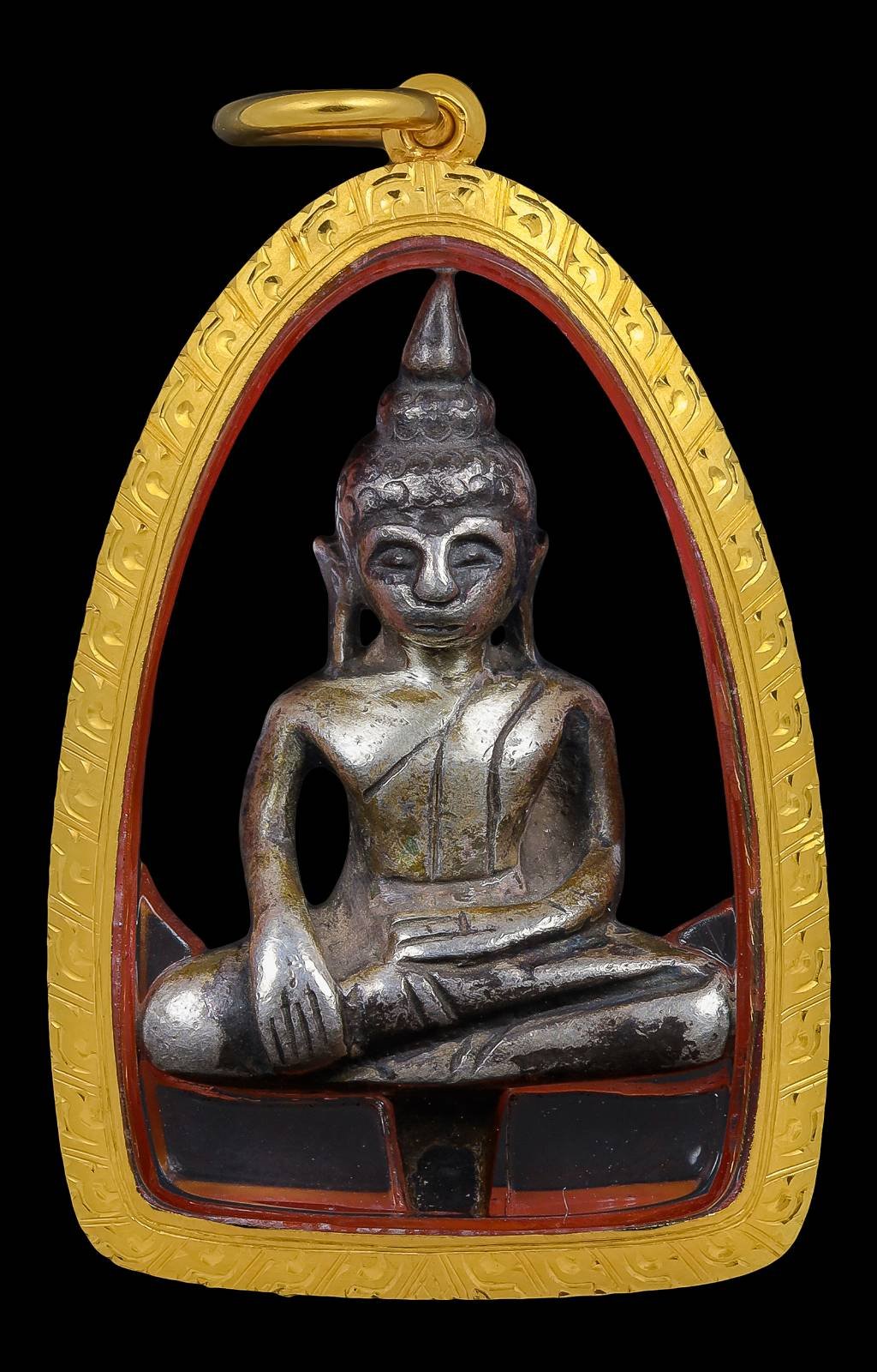 303198 พระยอดธง สมัยอยุธยา  ปางมารวิชัย เนื้อเงิน  ประมาณพุทธศตรรวที่ 21-22  จังหวัดอยุธยา