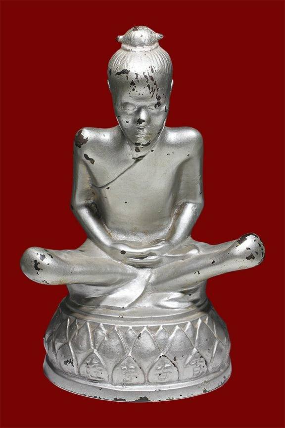 296513 พระบูชาองค์เซียนแปะโค้วหัวตะเข้ เนื้อทองเหลืองปีพ.ศ 2520 โรงเจฮะเฮงตั้ว กทม