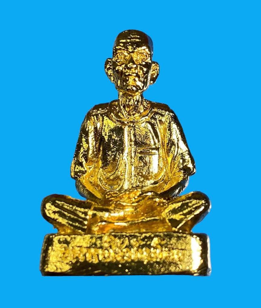 303213 รูปหล่อเซียนแปะโรงสี  อาจารย์ โง้ว กิม โคย  รุ่นแรก เนื้อกะไหล่ทอง  ปี2521 จ.ปทุมธานี 