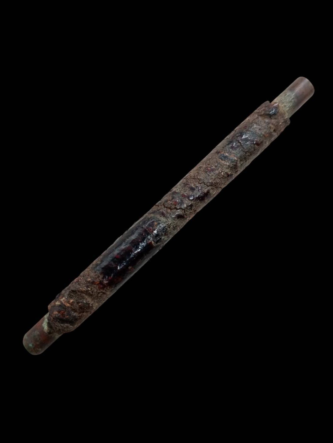 303279 ตะกรุดโสฬสมงคล  หลวงปู่กลิ่น วัดสะพานสูง  เนื้อทองแดง คลุกรัก  สร้าง 2465-2480  จ.นนทบุรี