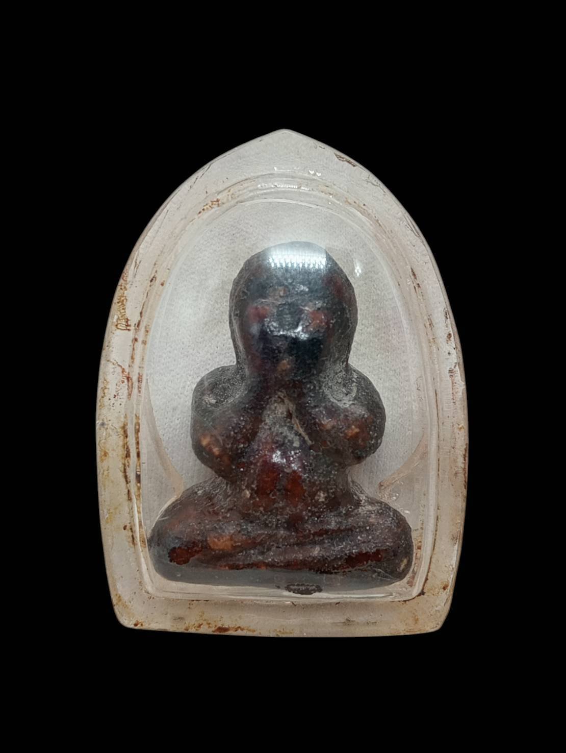 303285 พระปิดตา หลวงพ่อทองสุข  วัดสะพานสูง  เนื้อผงคลุกรัก  สร้างปี 2510-2515  จ.นนทบุรี 