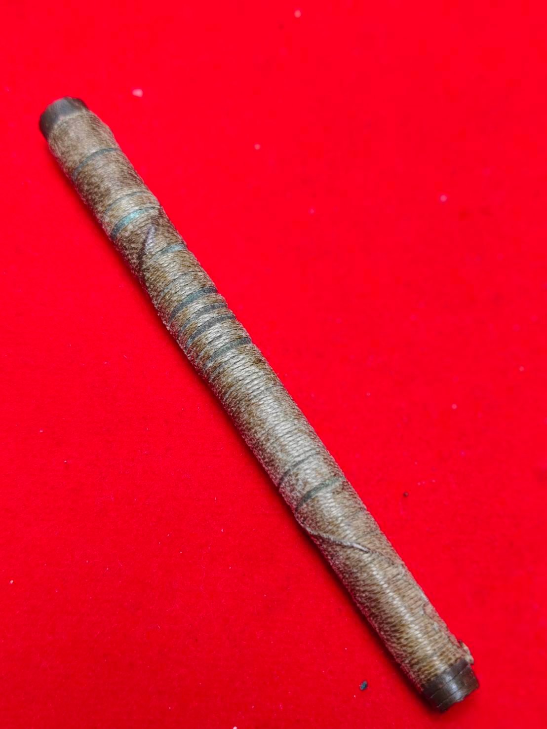 303338 ตะกรุดโทนหลวงพ่อรุ่ง  วัดท่ากระบือ เนื้อทองแดง  สร้างปี 2463-2480  จ.สมุทรสาคร 