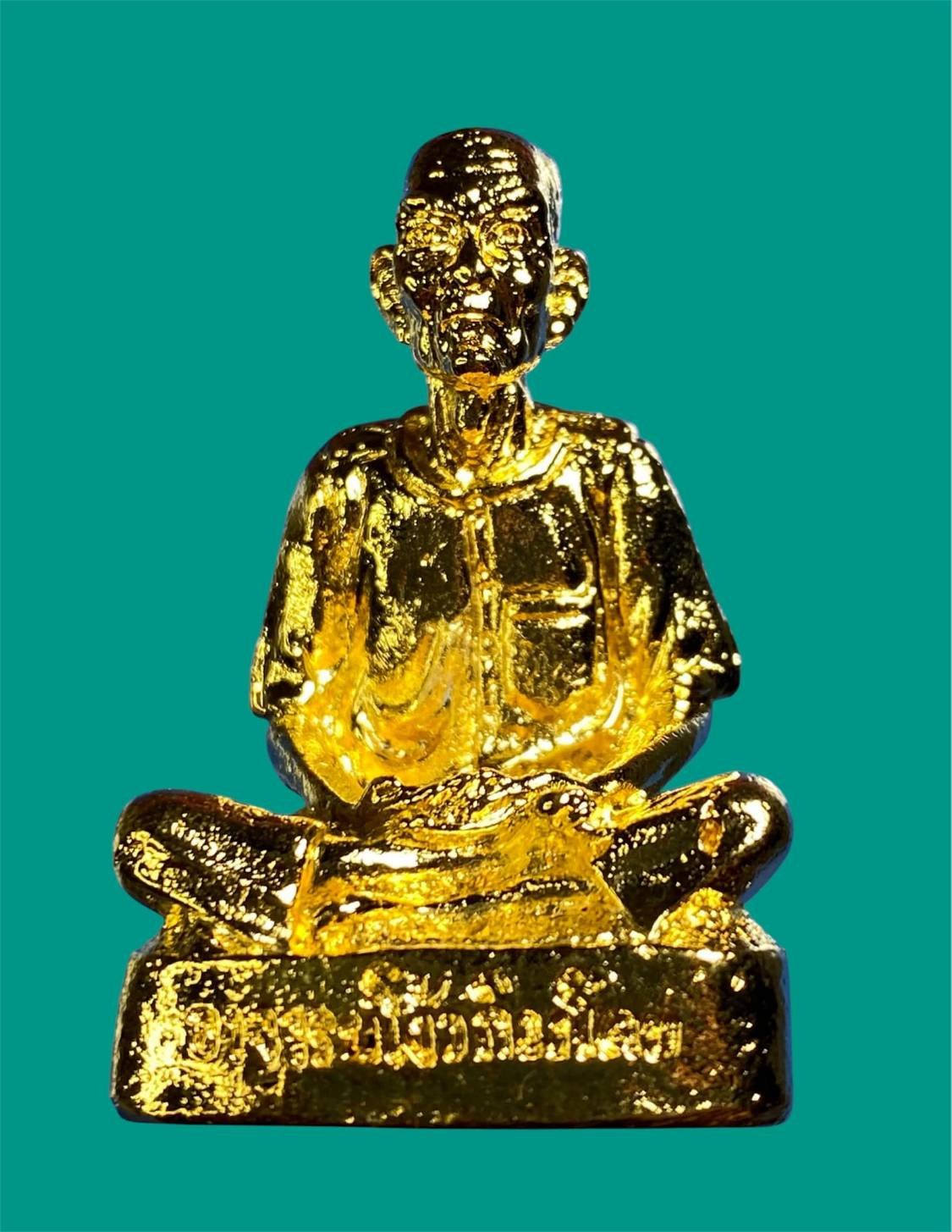 303416 รูปหล่อเซียนแปะโรงสี  อาจารย์ โง้ว กิม โคย  รุ่นแรก เนื้อกะไหล่ทอง  ปี2521 จ.ปทุมธานี 