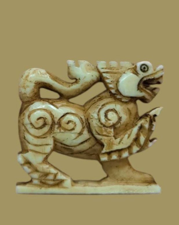 303651 สิงห์สามขวัญหลวงพ่อเดิม  เนื้องาแกะ ปี2470-2494 วัดหนองโพ จังหวัดนครสวรรค์