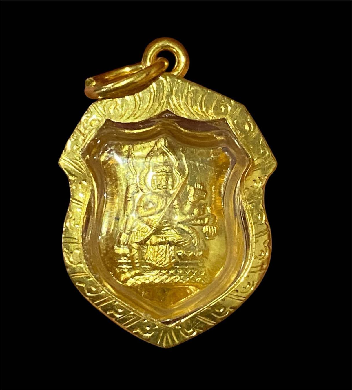 303660 เหรียญพระพรหม  โล่ห์เล็ก หลวงปู่สีห์  วัดสะแก เนื้อทองคำ  บล็อคแรก ปี2523  จ.อยุธยา