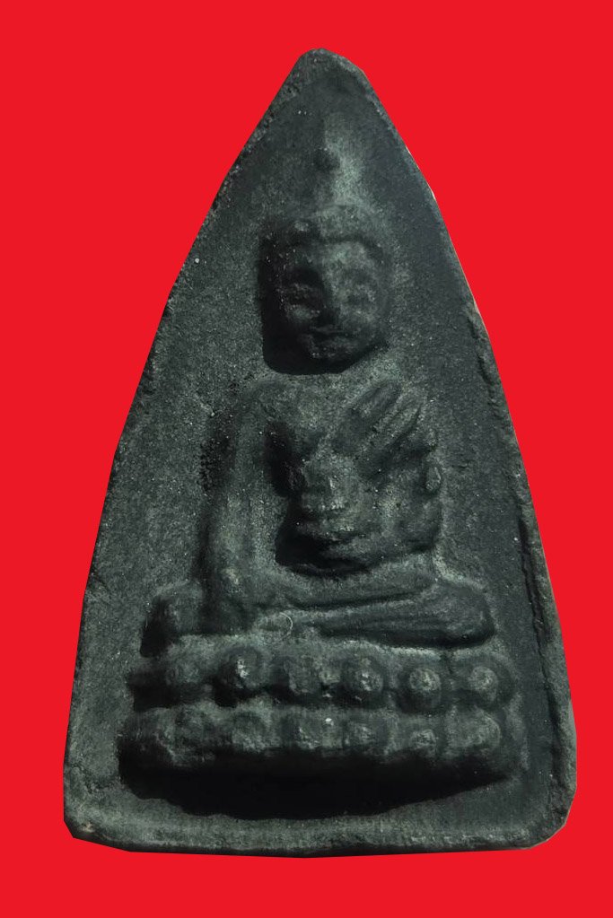 303846 พระพุทโธน้อยแม่ชีบุญเรือน  วัดอาวุธวิกสิตาราม  พิมพ์ใหญ่ หลังยันต์นะอะระหัง  เนื้อผงใบลาน พ.ศ 2494 กทม.