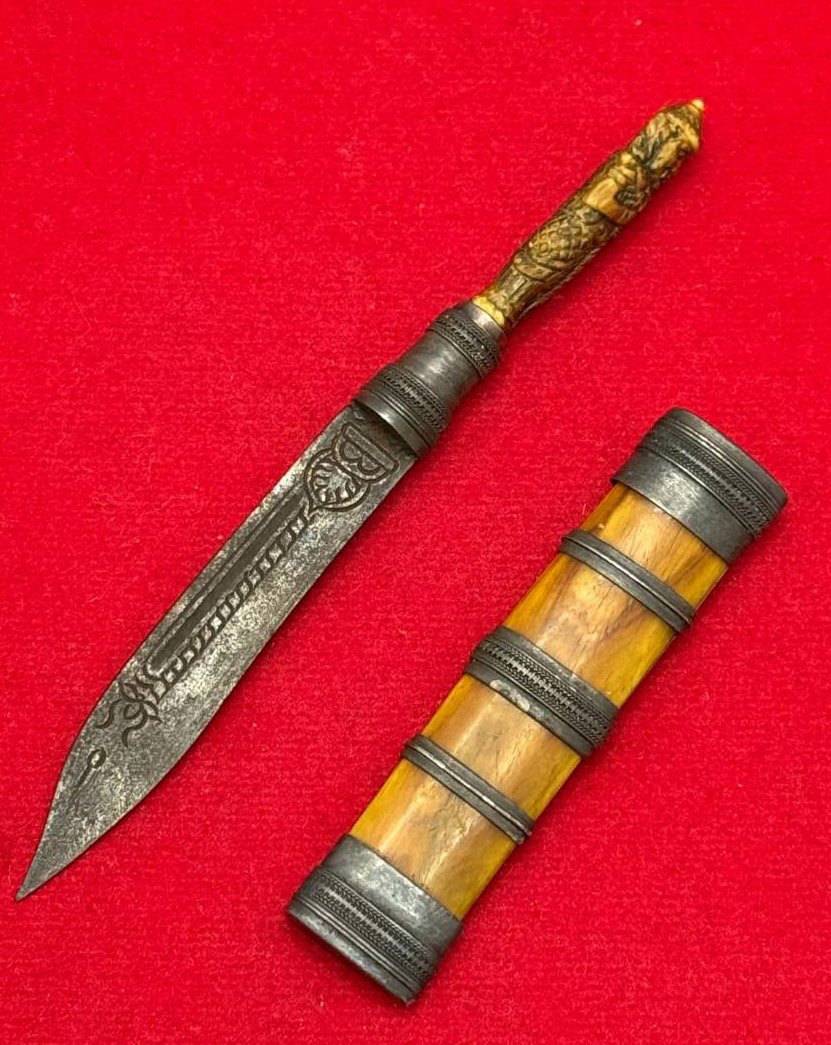 303973 มีดหมอหลวงพ่อเดิม เนื้อโลหะด้ามงา-ฝักงา ประมาณพ.ศ. 2470 - 2494 วัดหนองโพ จ.นครสวรรค์ 