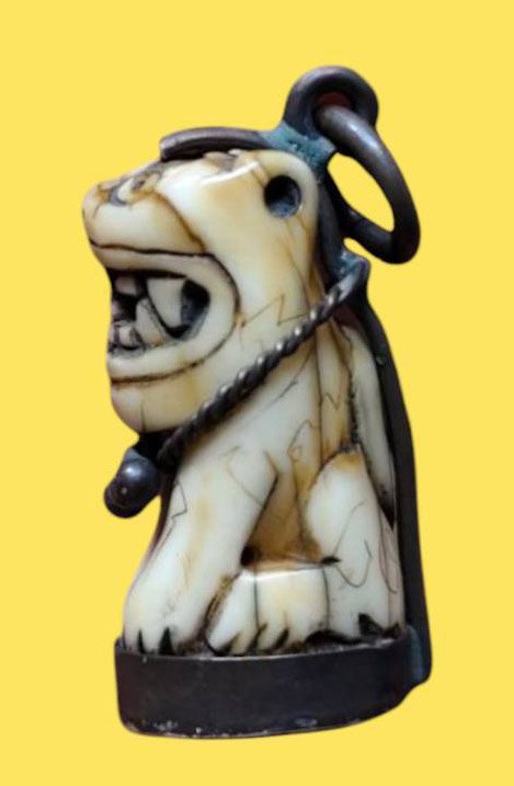 304030 เสือหลวงพ่อสาย เนื้อเขี้ยวแกะ พุทธศักราช2470-2519 วัดมงคลโคธาวาส (วัดบางเหี้ย) จ.สมุทรปราการ