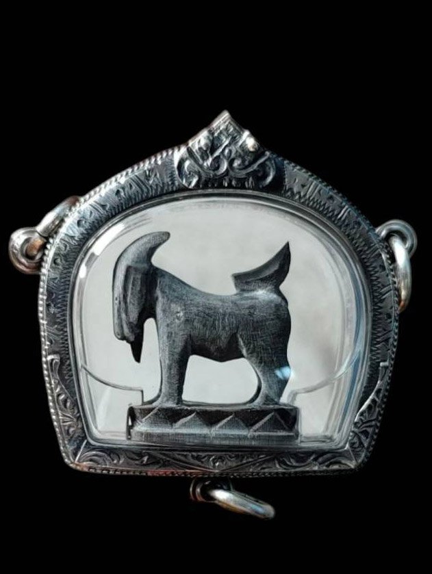 304096 แพะหลวงพ่อลัด  เนื้อเขาควายเเกะ พุทธศักราช2520-2530 วัดหนองกระบอก จ.ระยอง