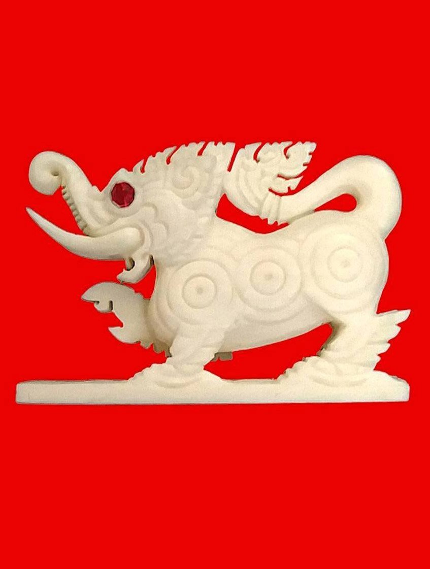 304318 คชสีห์งาแกะ หลวงพ่อหอม วัดชากหมาก  ปี 2500 จ.ระยอง