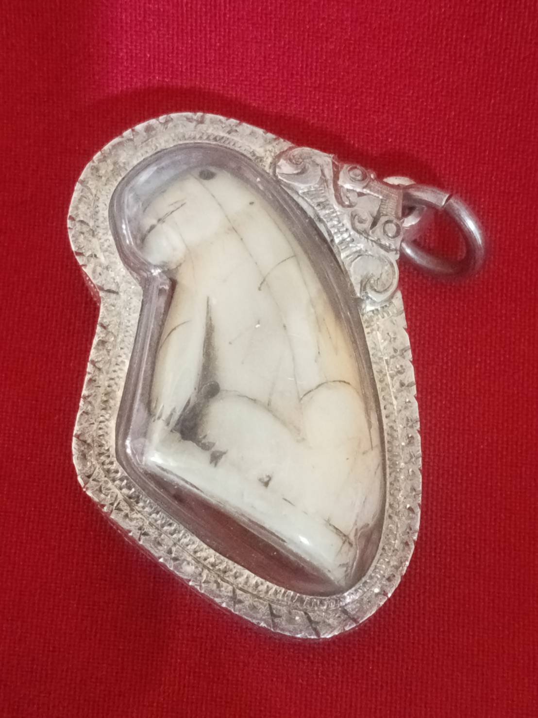 304335 เขี้ยวเสือแกะหลวงพ่อสาย ยุคปลาย วัดบางเหี้ย (วัดมงคลโคธาวาส)  จ.สมุทรปราการ