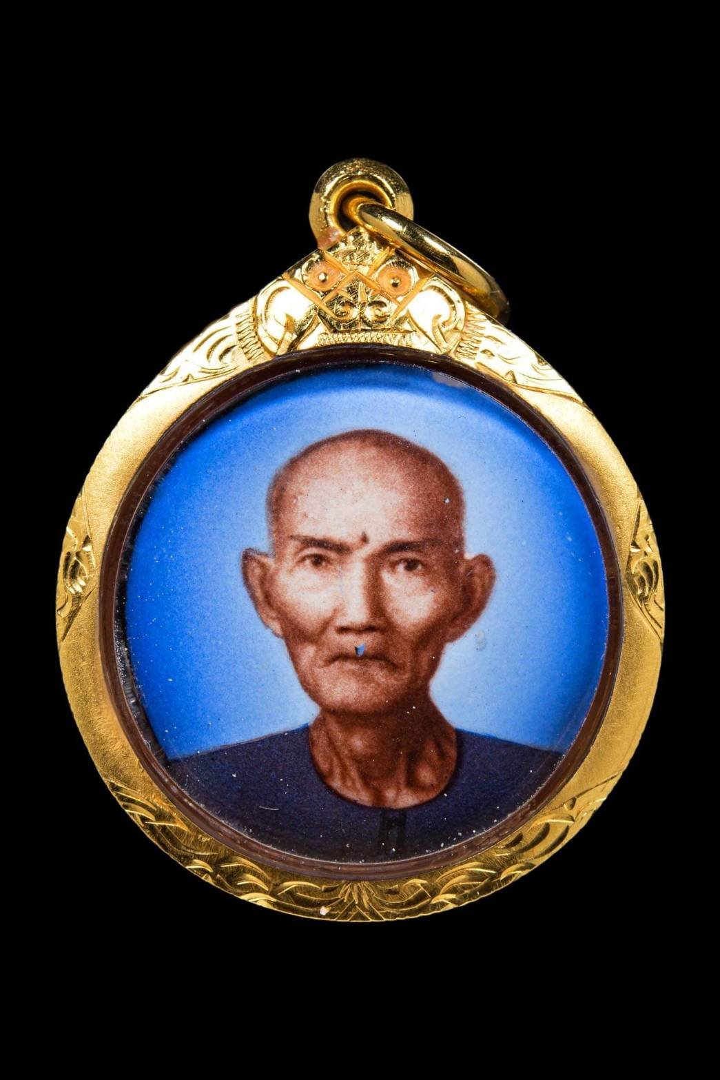 (295871) รูปเหมือนมังกรคู่ อาแปะโรงสี(โง้วกิมโคย) หลังยันต์ฟ้าประทานพร เนื้อเรซิ่น สีงา(นิยม) ปี2523 จังหวัดปทุมธานี