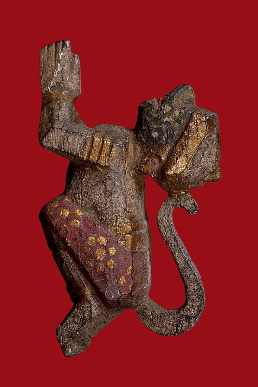 304426 หนุมานถวายบังคม หลวงปู่บุญ  วัดกลางบางแก้ว เนื้อไม้แกะ จังหวัดนครปฐม