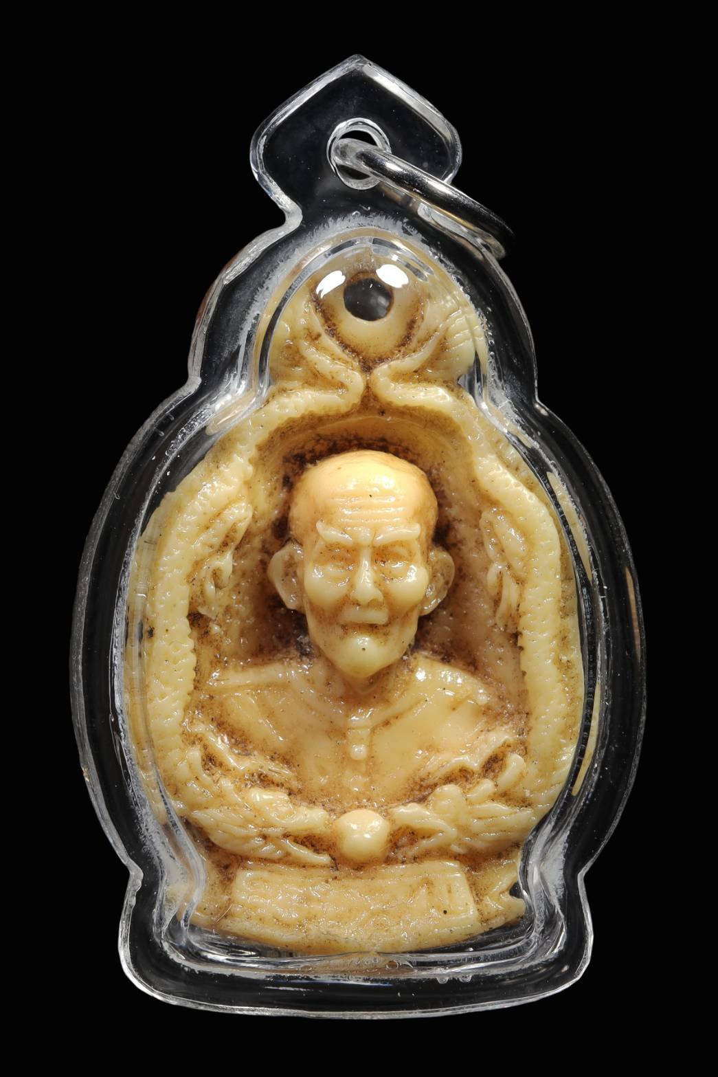 296368 รูปเหมือน ท่านอาจารย์โง้วกิมโคย (เซียนแปะ โรงสี) เนื้อเรซิ่น หลังยันต์ฟ้าประทานพร  ปี2523 จ.ปทุมธานี