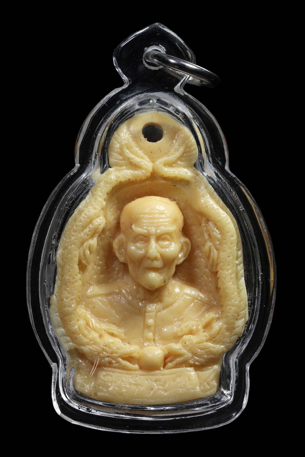 296295 รูปเหมือน ท่านอาจารย์โง้วกิมโคย (เซียนแปะ โรงสี) เนื้อเรซิ่น  หลังยันต์ฟ้าประทานพร  ปี2523 จ.ปทุมธานี