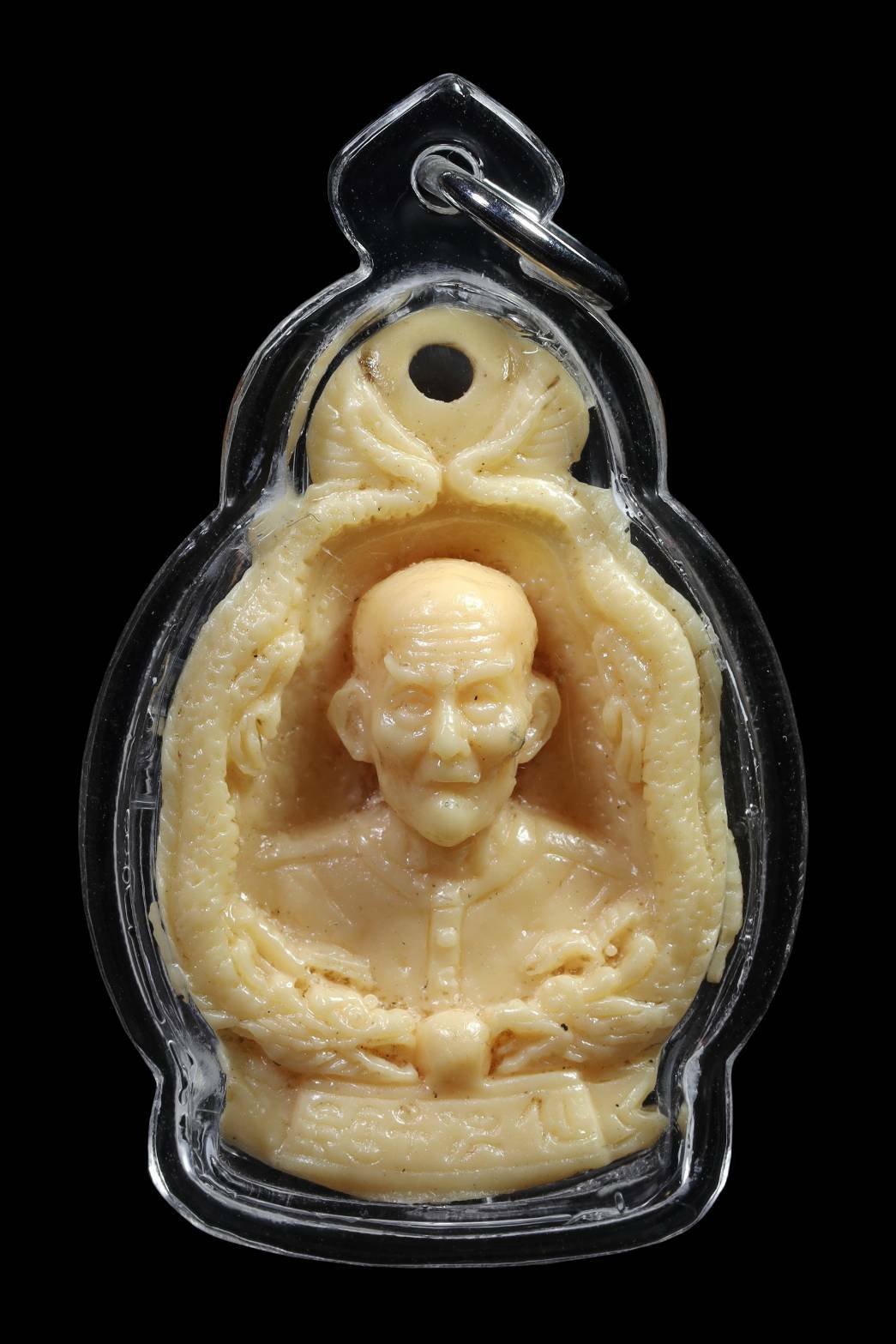 296296 รูปเหมือน ท่านอาจารย์โง้วกิมโคย (เซียนแปะ โรงสี) เนื้อเรซิ่น  หลังยันต์ฟ้าประทานพร  ปี2523 จ.ปทุมธานี